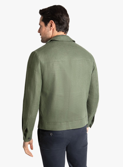 Oia Linen Green Jacket