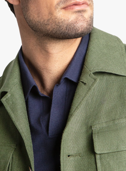 Oia Linen Green Jacket