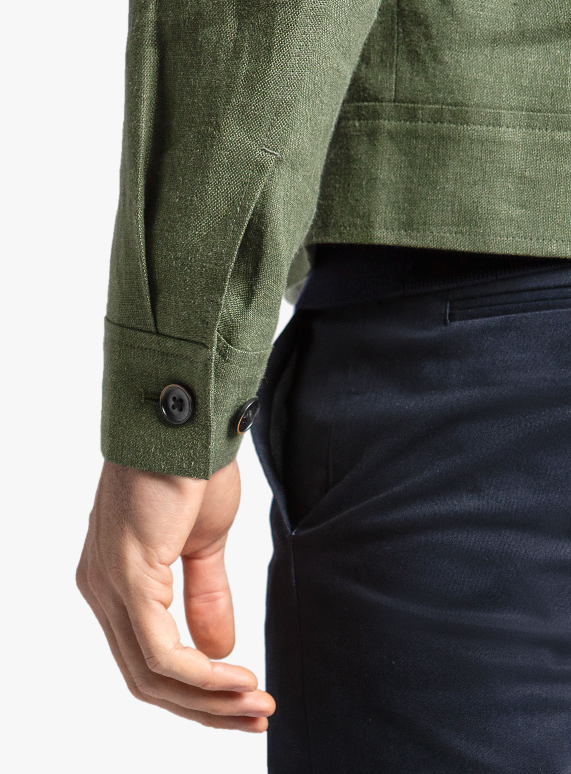 Oia Linen Green Jacket