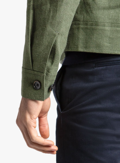Oia Linen Green Jacket