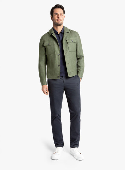 Oia Linen Green Jacket