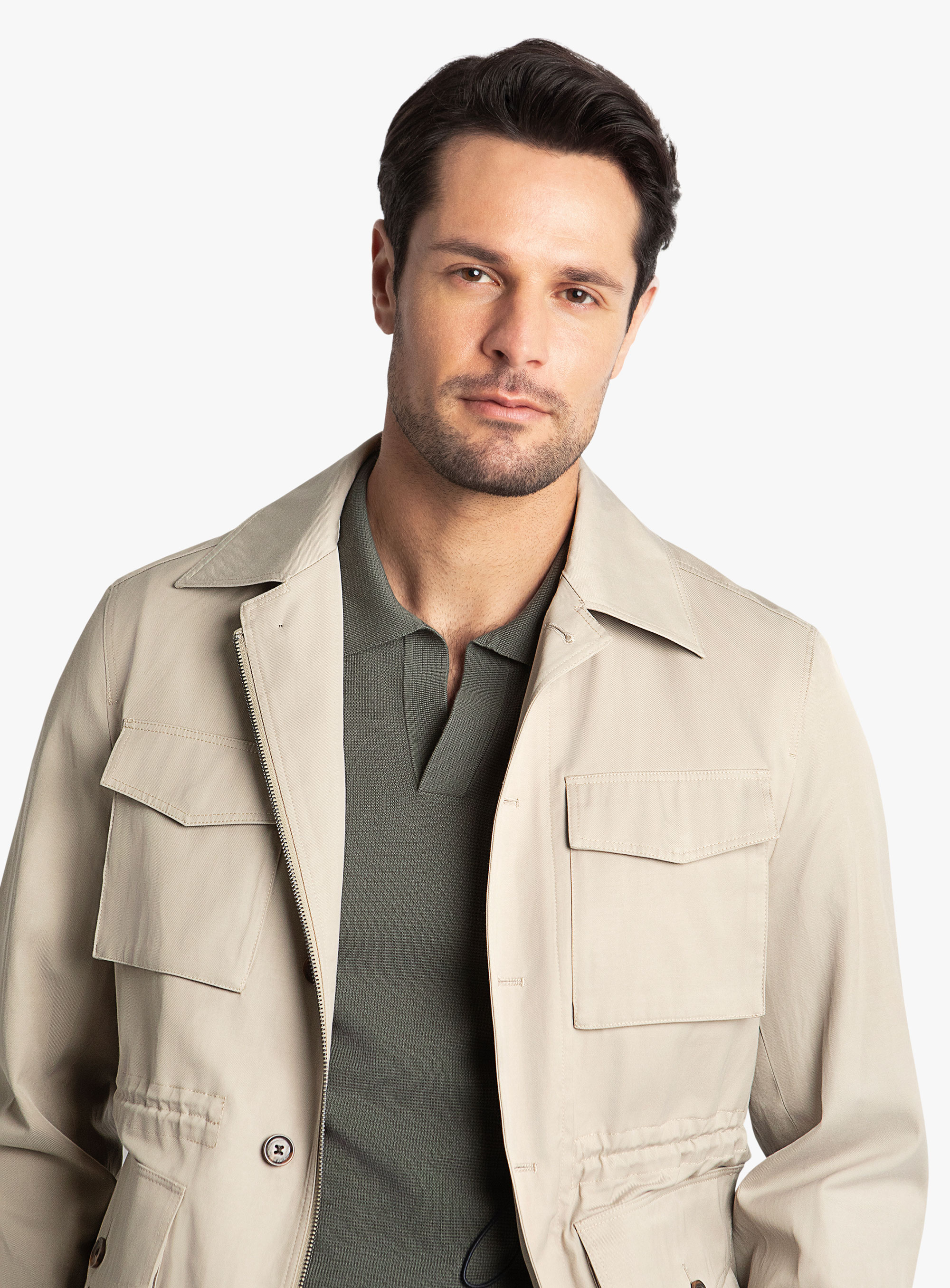 Genoa Taupe Technical Twill Field Jacket