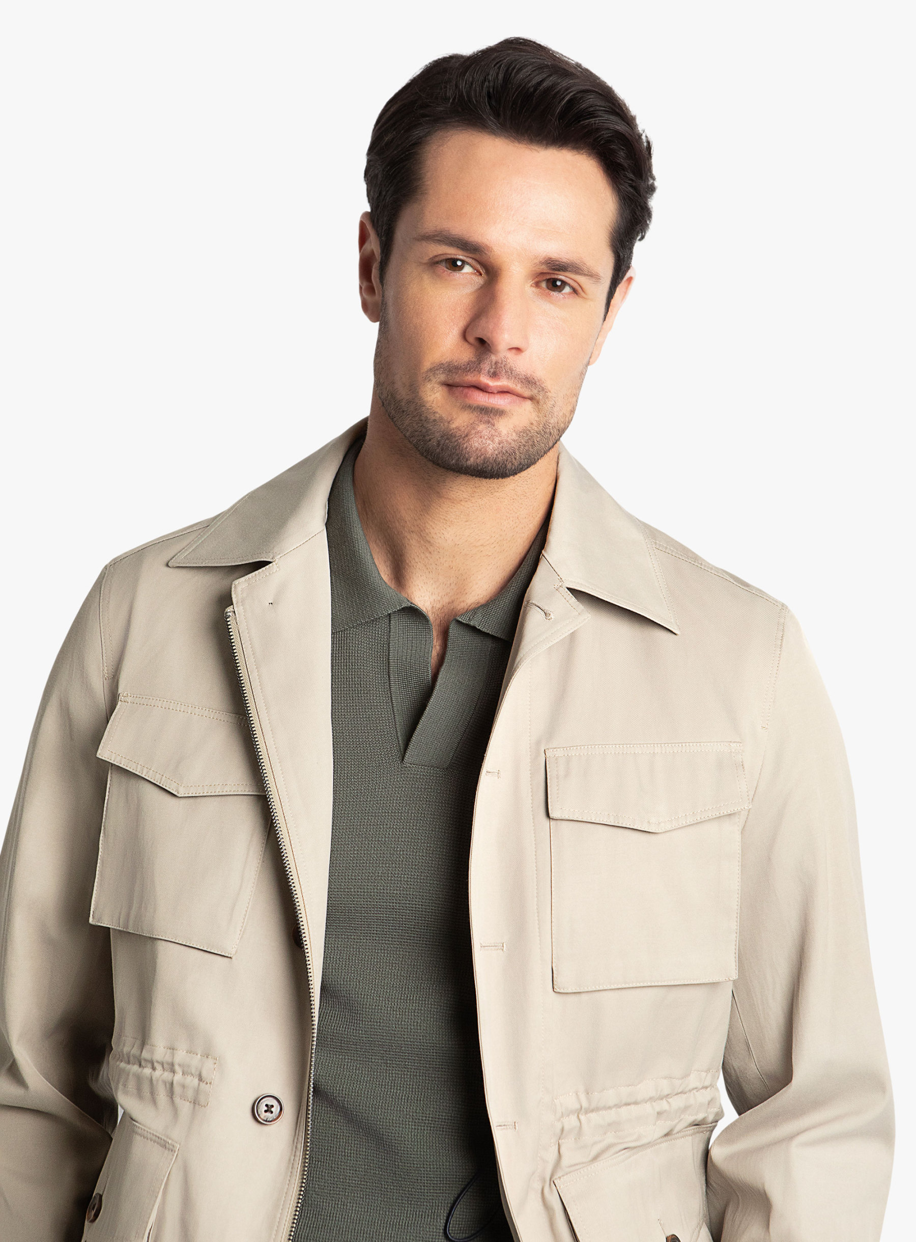 Genoa Taupe Technical Twill Field Jacket