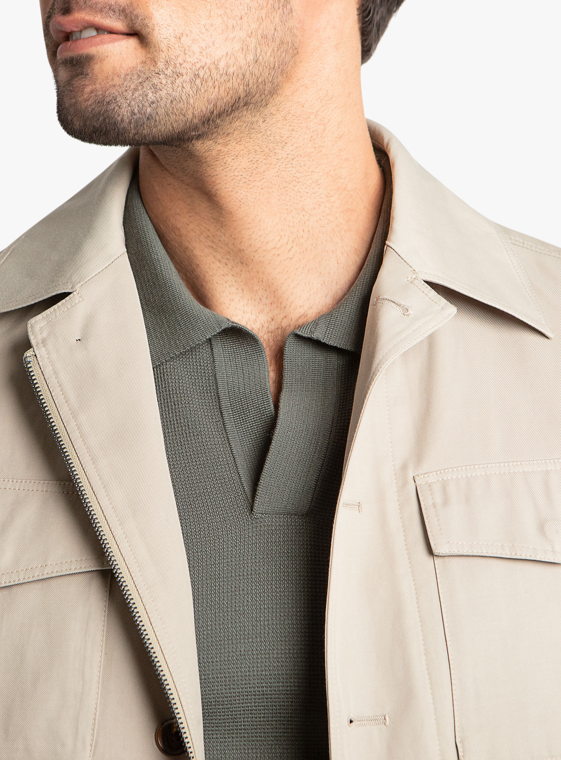 Genoa Taupe Technical Twill Field Jacket