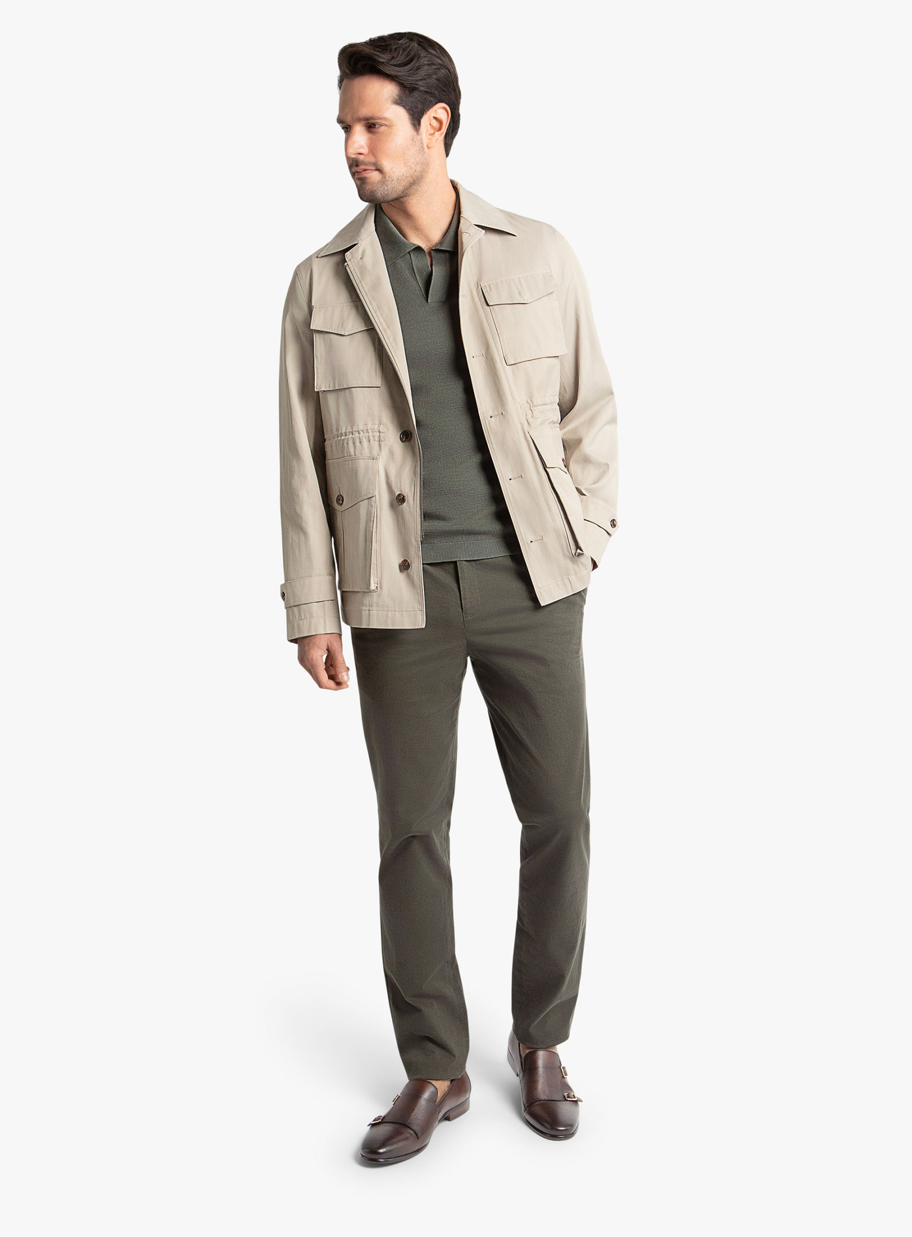 Genoa Taupe Technical Twill Field Jacket