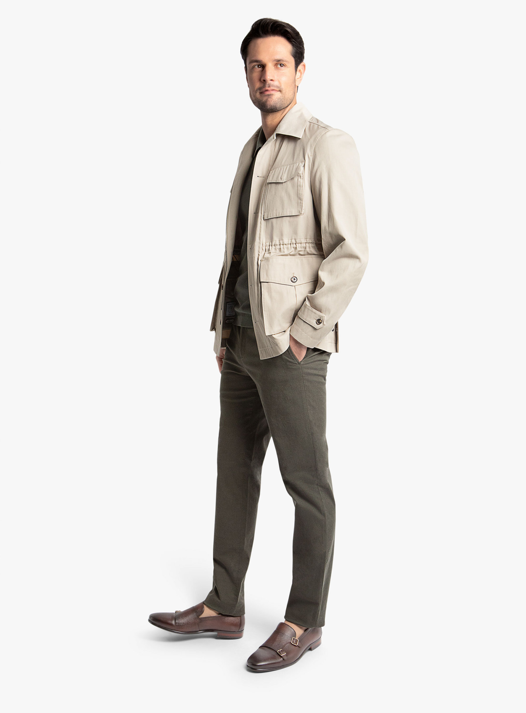 Genoa Taupe Technical Twill Field Jacket