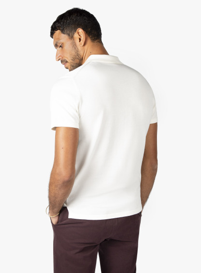 Olbia Off-White Button Down Short Sleeve Knit