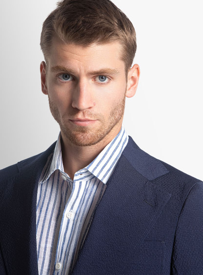 Varese Navy Seersucker Jacket
