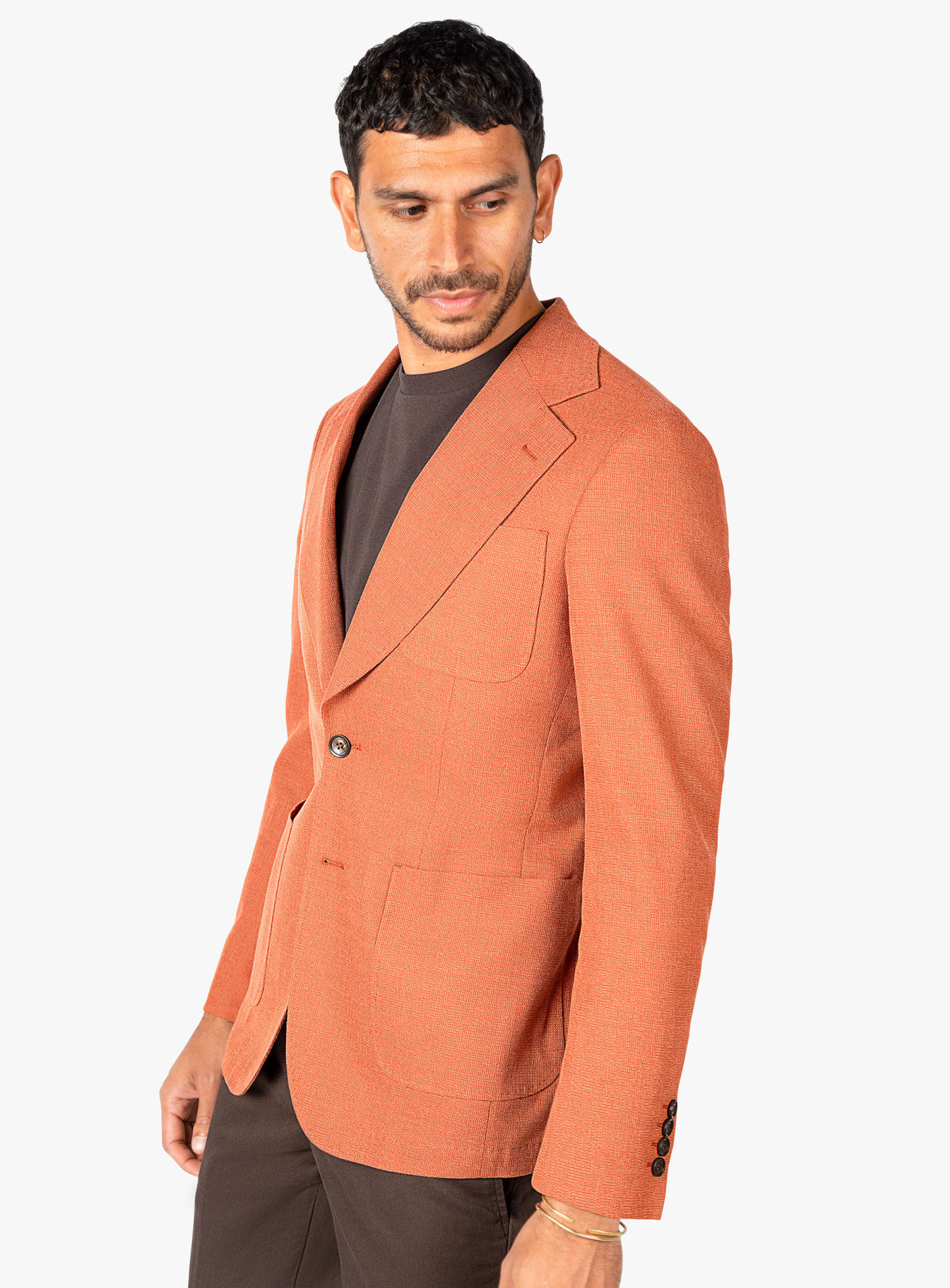 Varese Burnt Orange Basketweave Jacket