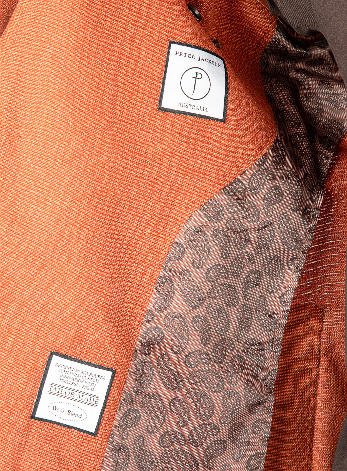 Varese Burnt Orange Basketweave Jacket