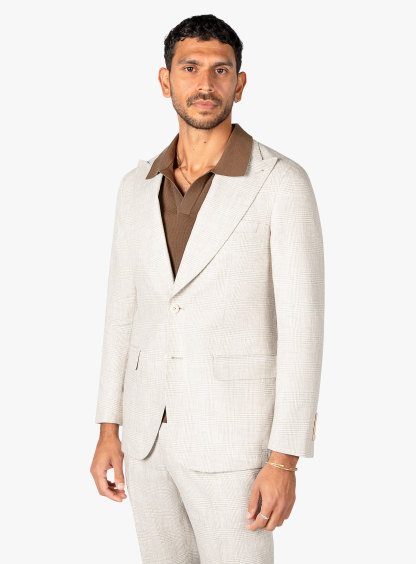 Positano Taupe Plaid Jacket