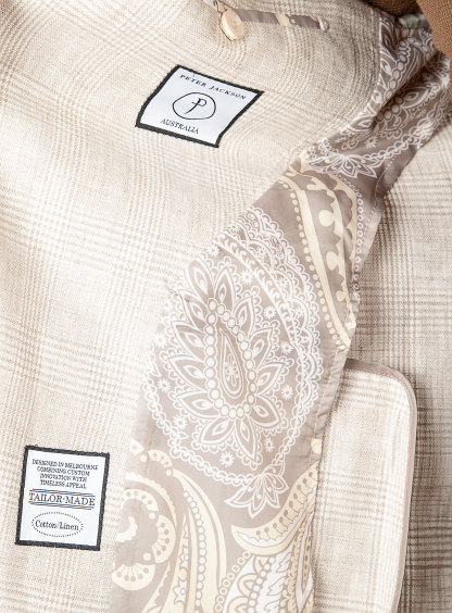 Positano Taupe Plaid Jacket
