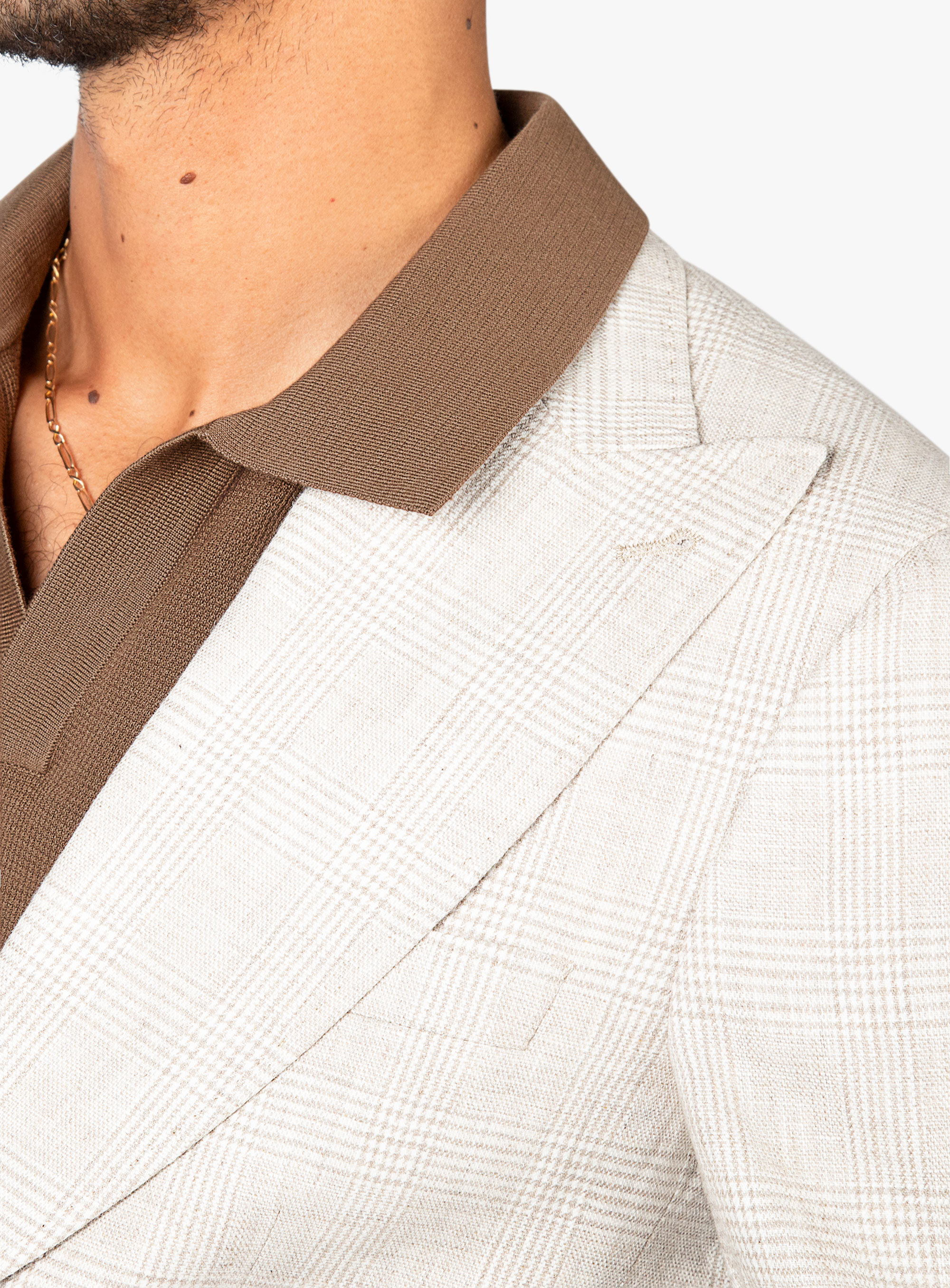 Positano Taupe Plaid Jacket