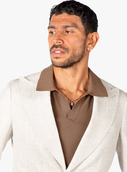 Positano Taupe Plaid Jacket
