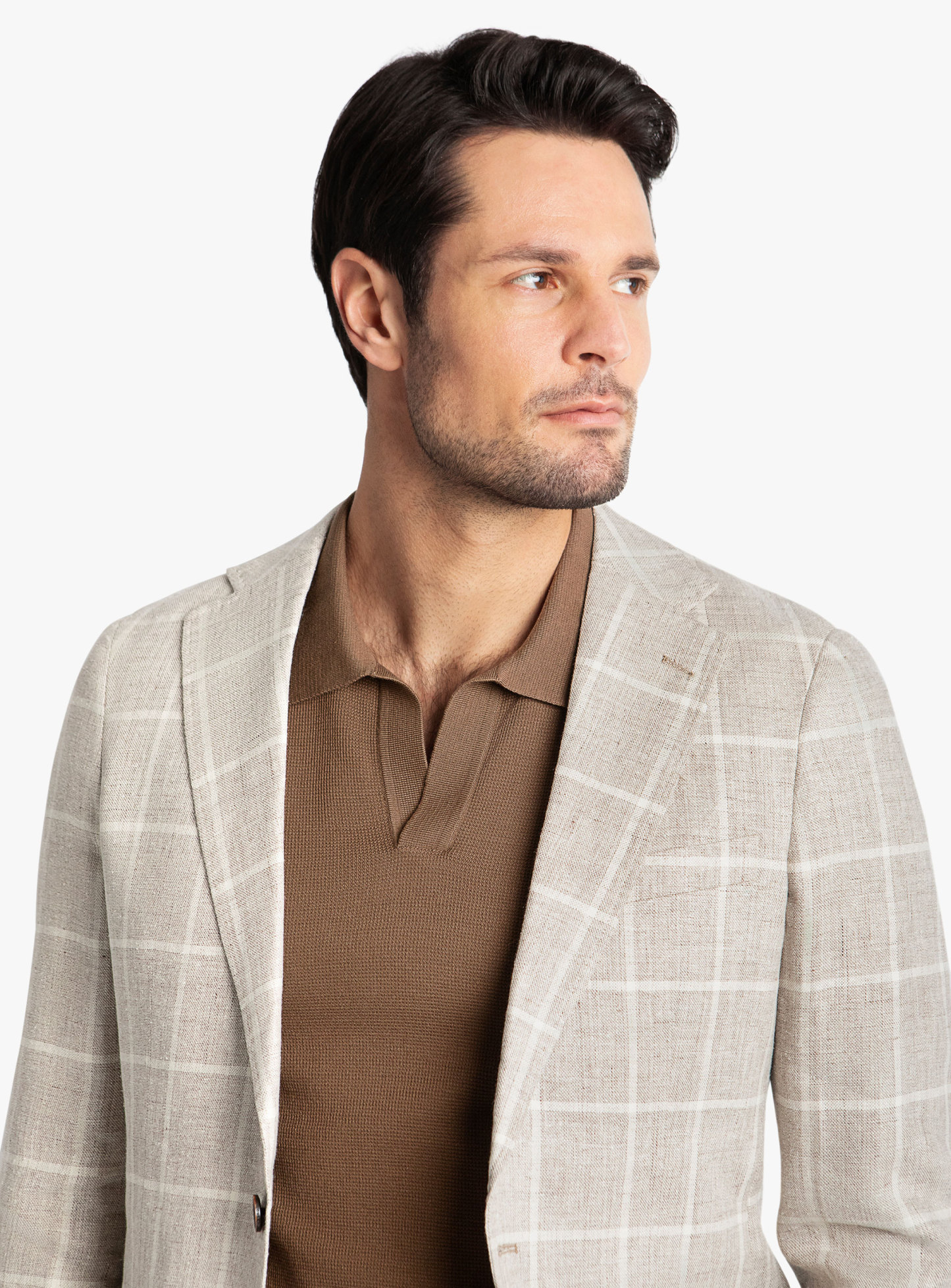 Vicenzo Oat Plaid Jacket