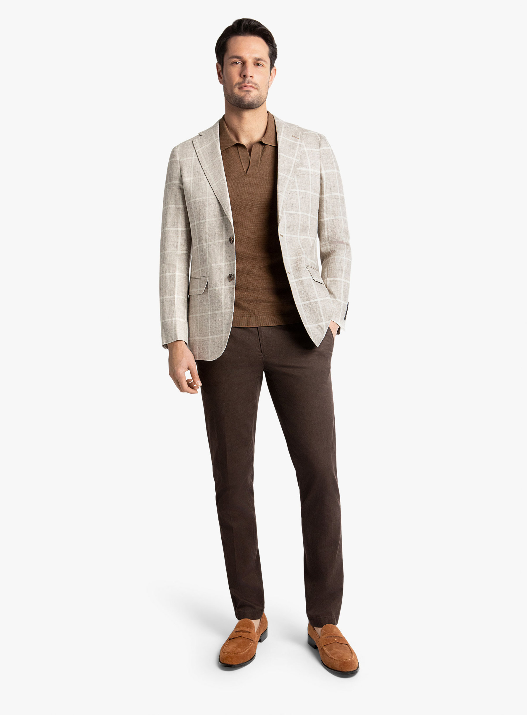 Vicenzo Oat Plaid Jacket