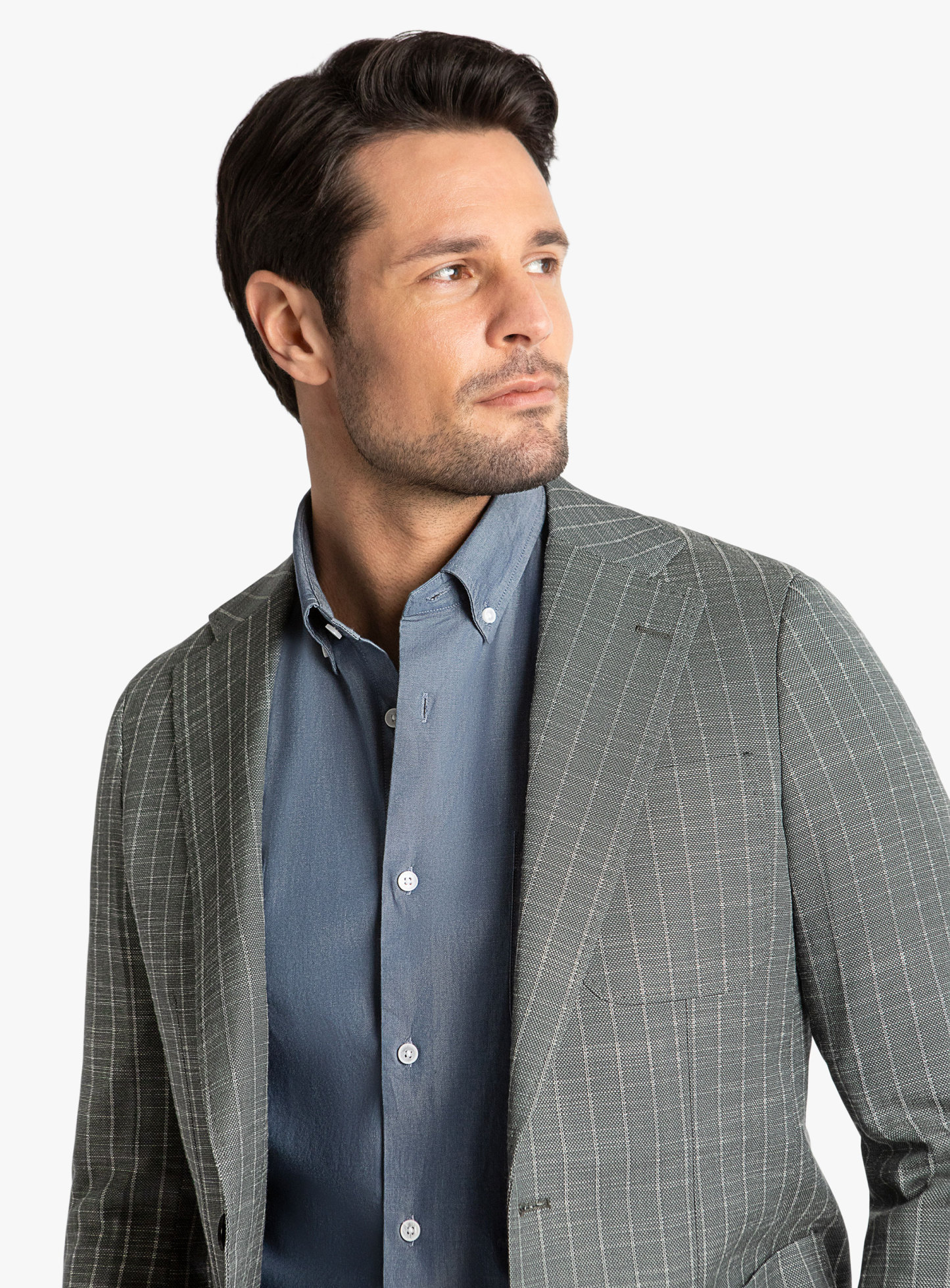 Lucca Forest Green Basketweave Stripe Jacket