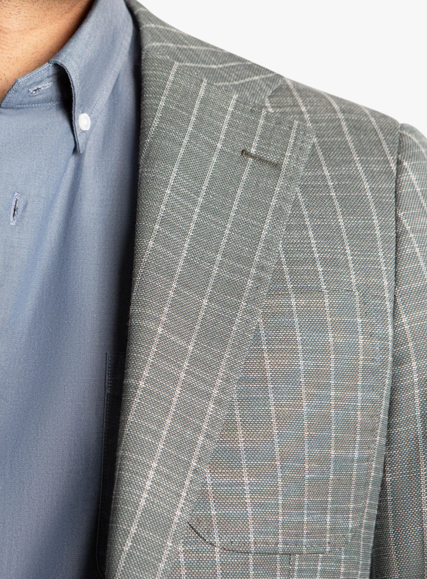 Lucca Forest Green Basketweave Stripe Jacket