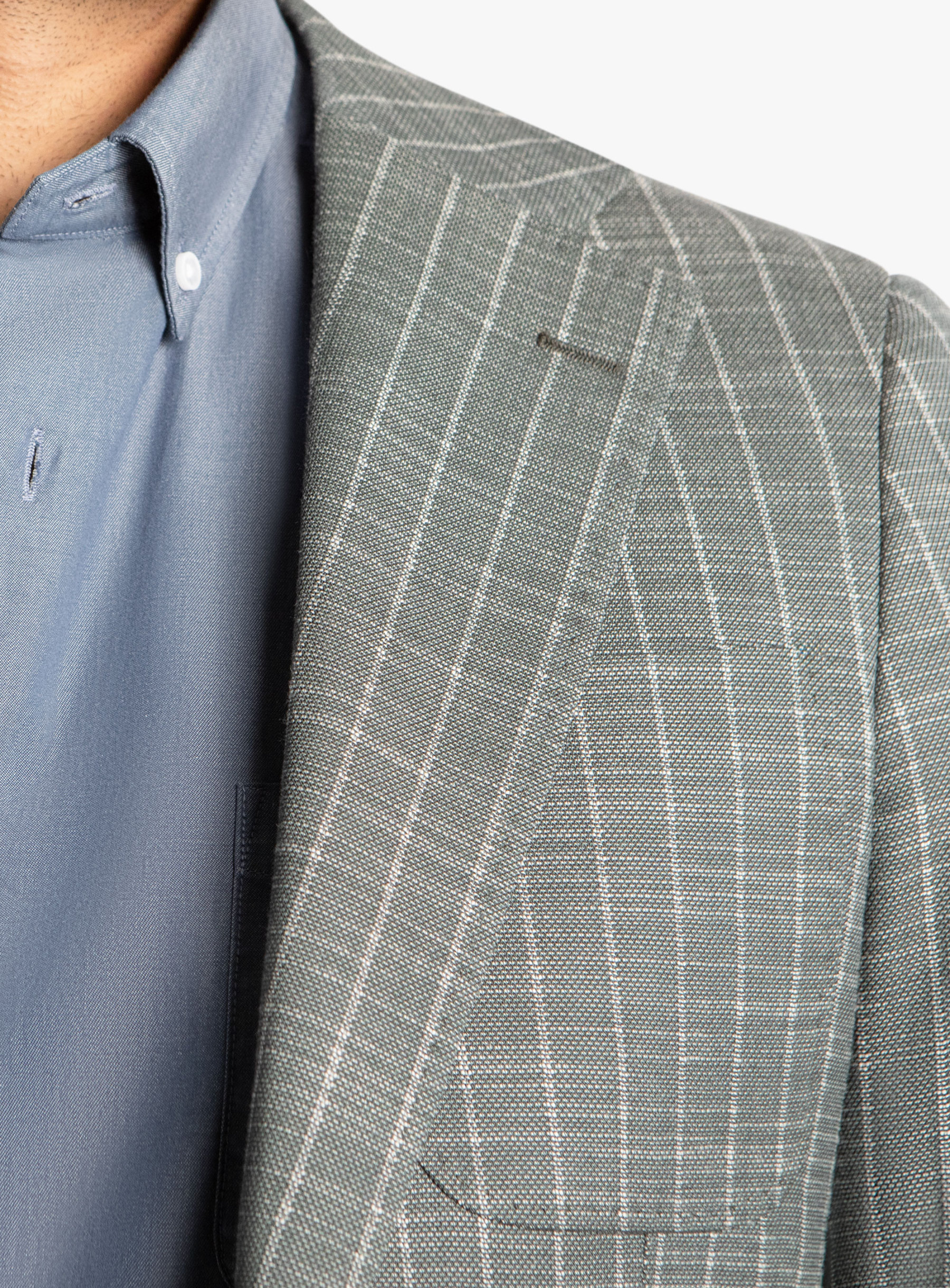 Lucca Forest Green Basketweave Stripe Jacket