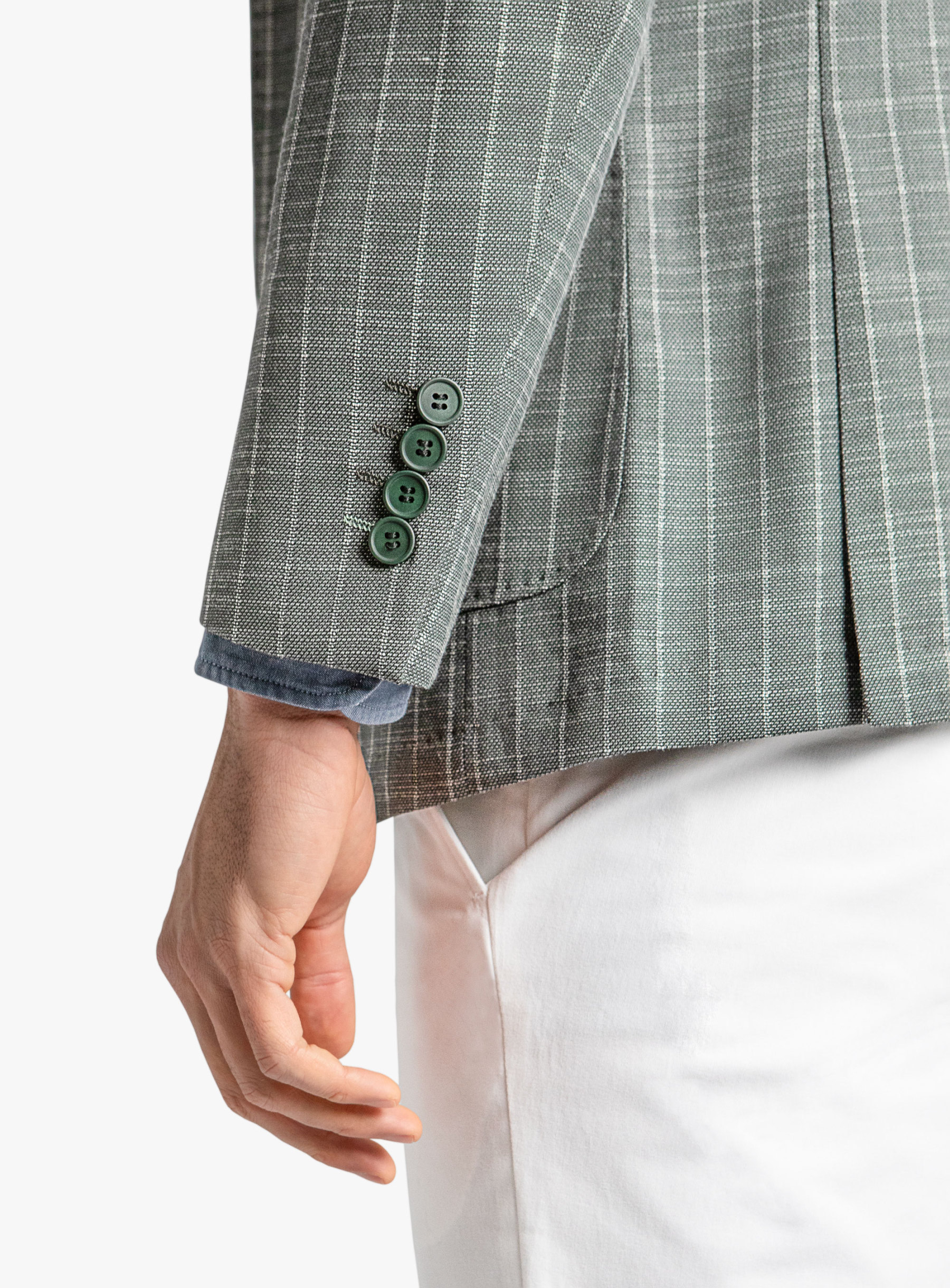 Lucca Forest Green Basketweave Stripe Jacket