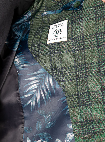 Liuzzo Green Linen Plaid Jacket