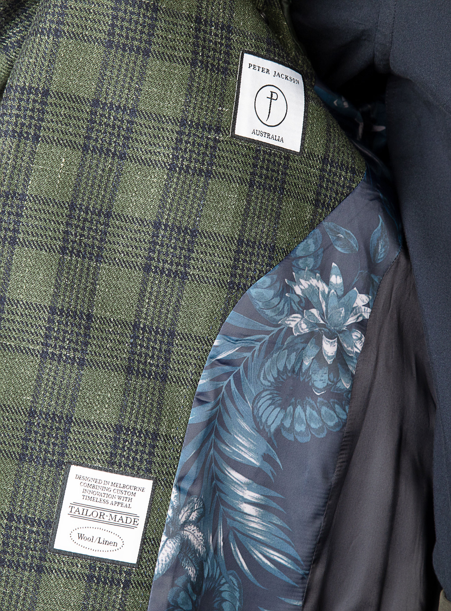 Liuzzo Green Linen Plaid Jacket
