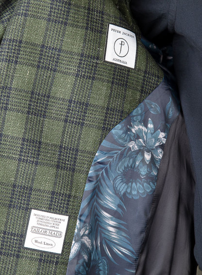 Liuzzo Green Linen Plaid Jacket