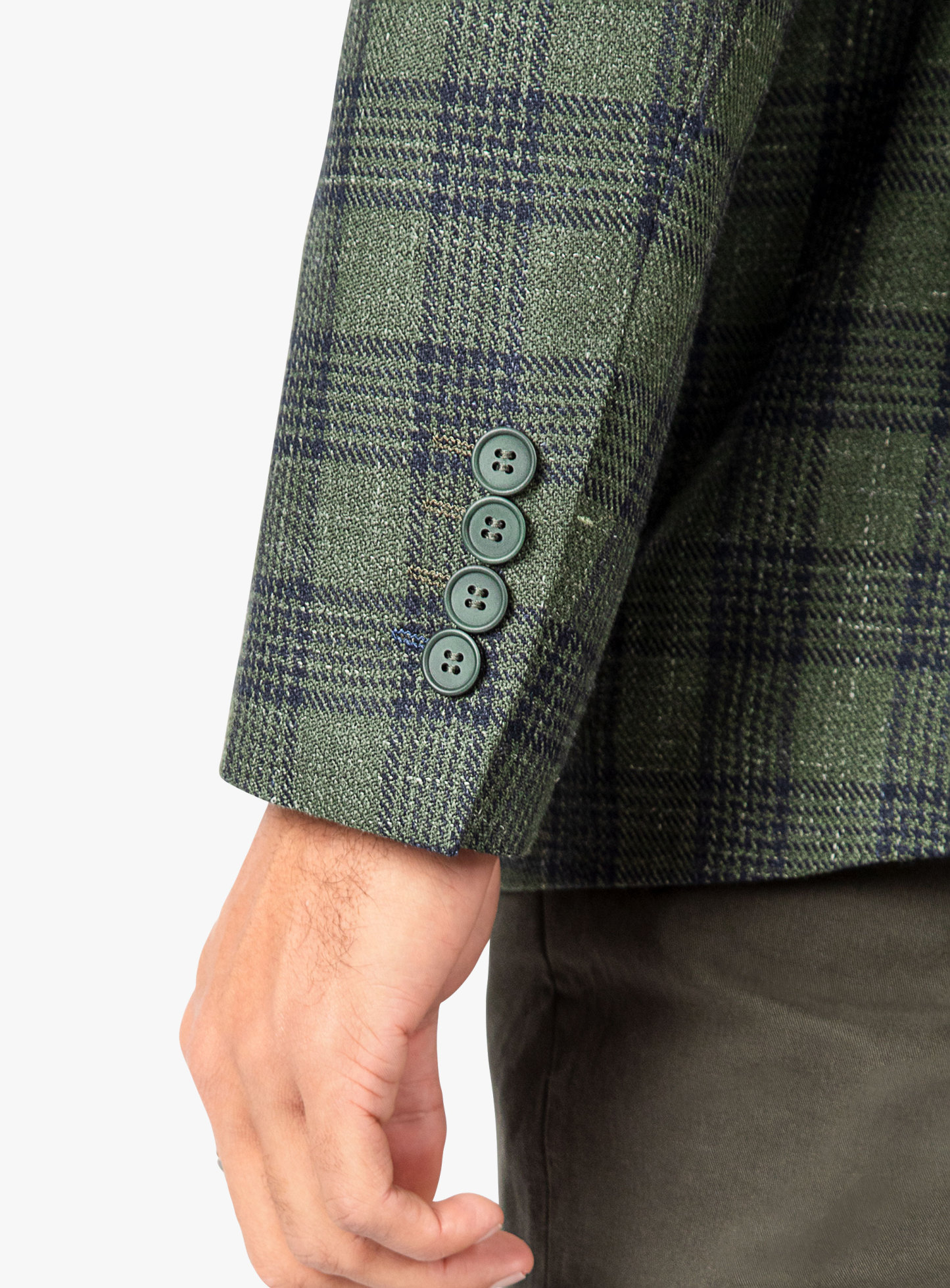 Liuzzo Green Linen Plaid Jacket