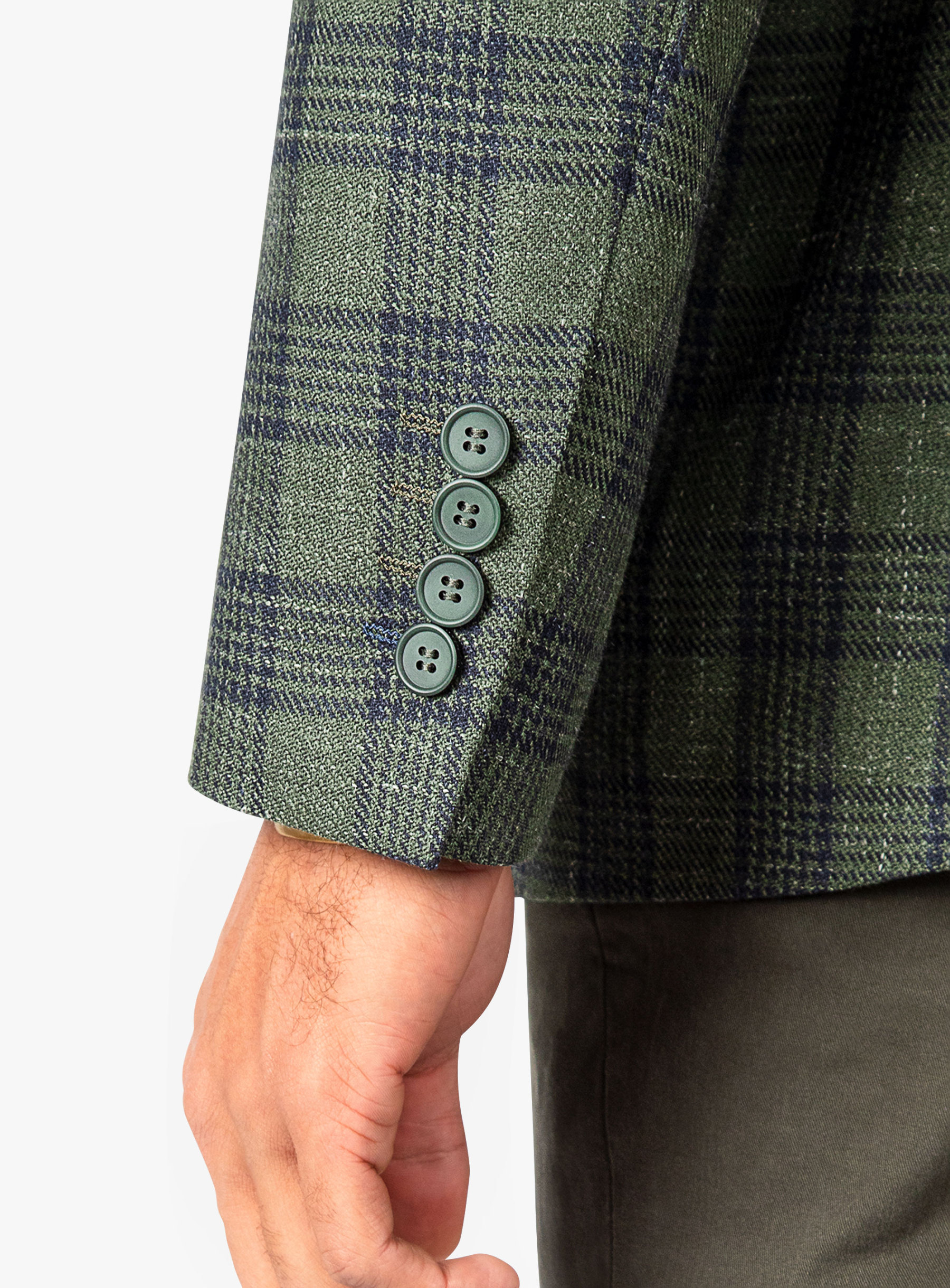 Liuzzo Green Linen Plaid Jacket