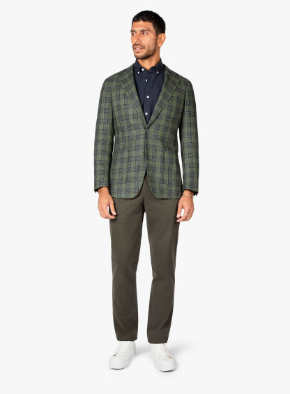 Liuzzo Green Linen Plaid Jacket