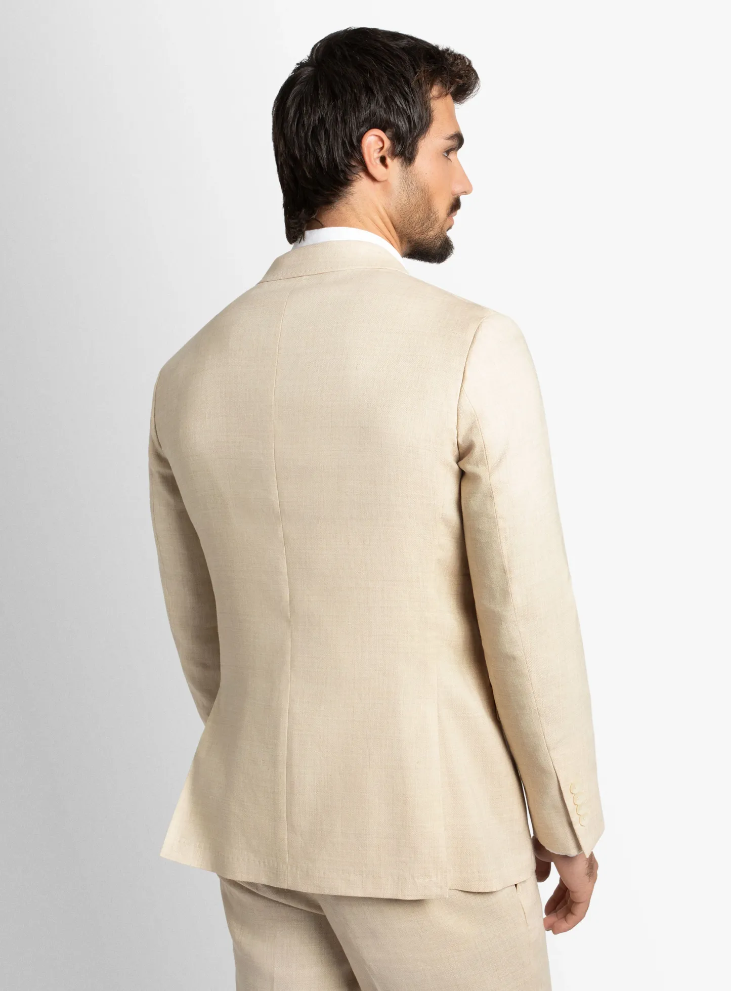 Tommaso Double Breasted Sand Texture Jacket