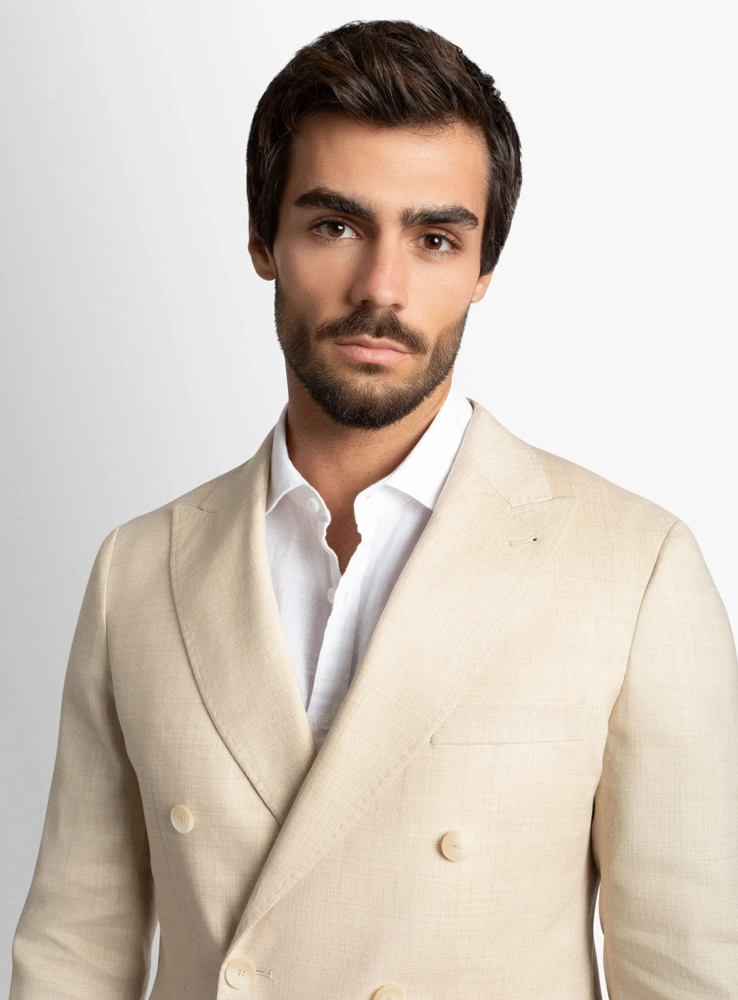 Tommaso Double Breasted Sand Texture Jacket