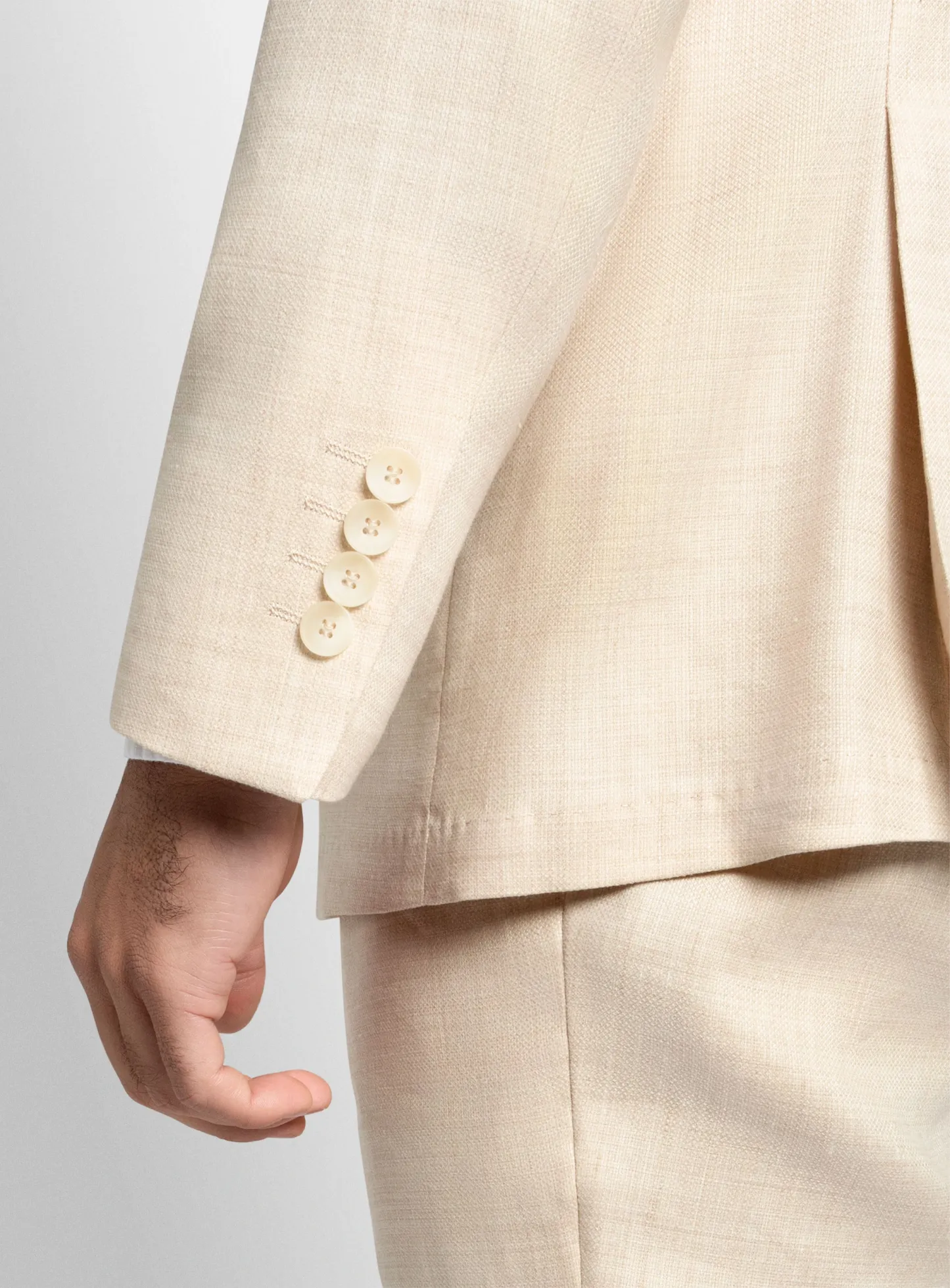 Tommaso Double Breasted Sand Texture Jacket