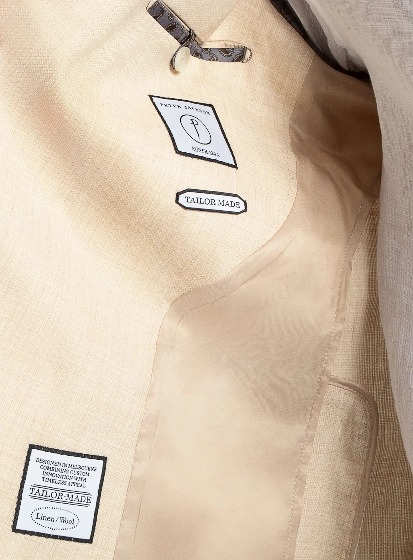 Tommaso Double Breasted Sand Texture Jacket