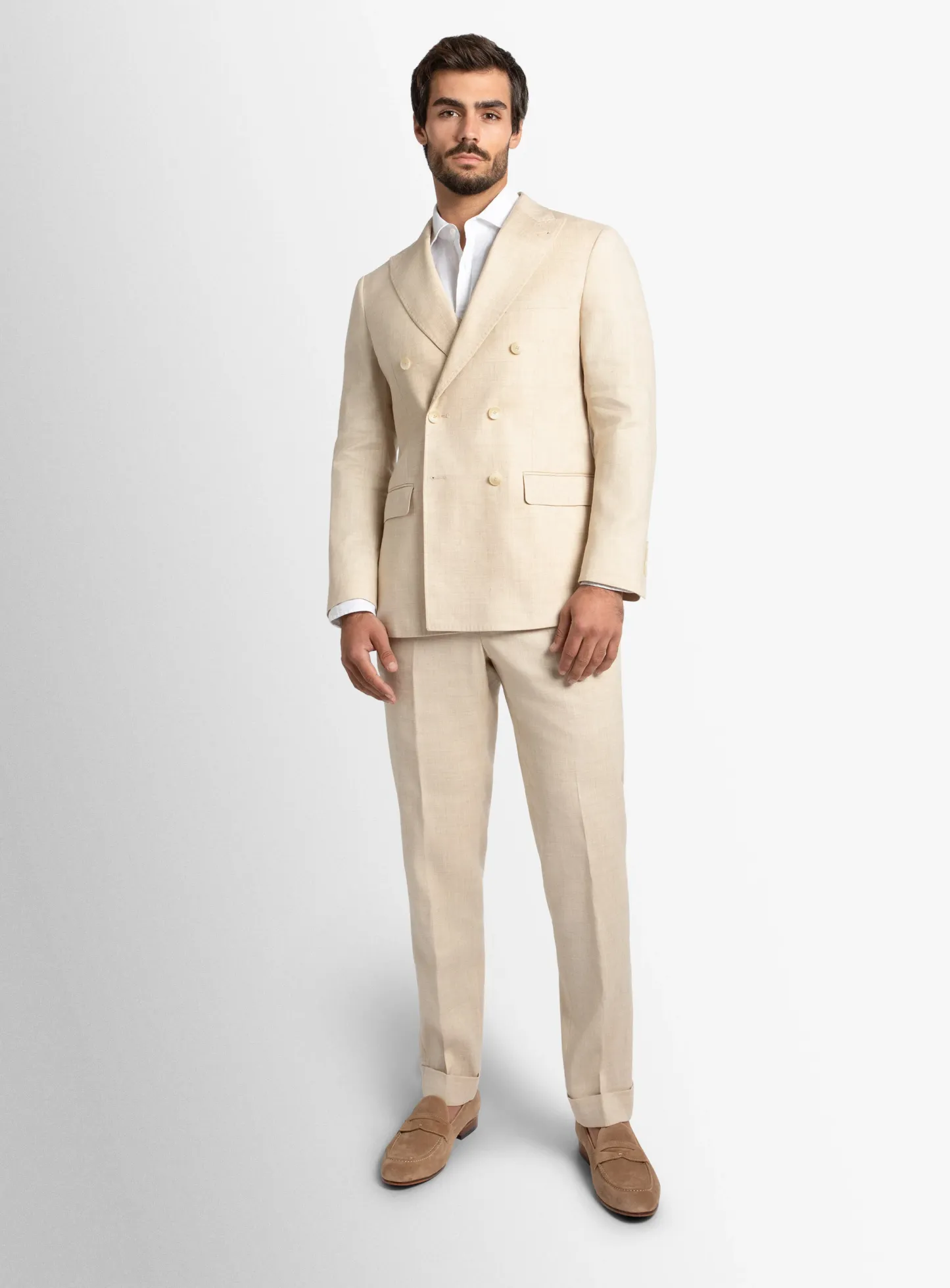 Tommaso Double Breasted Sand Texture Jacket