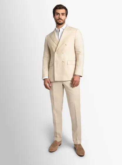 Tommaso Double Breasted Sand Texture Jacket
