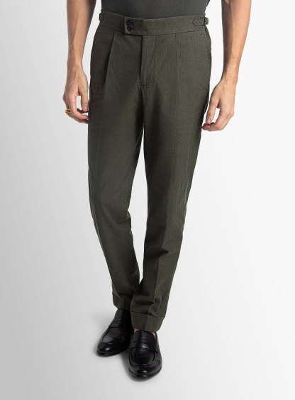 Santorini Olive Linen Trousers