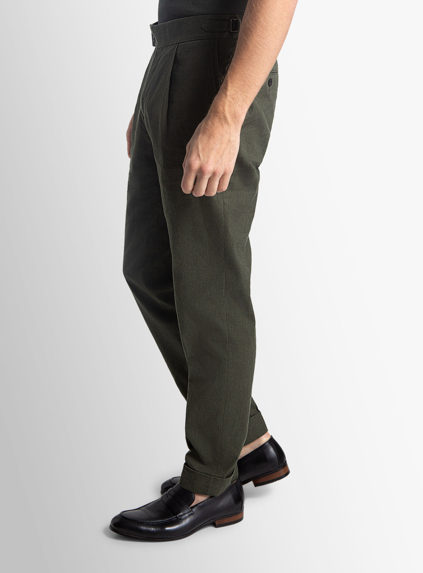 Santorini Olive Linen Trousers