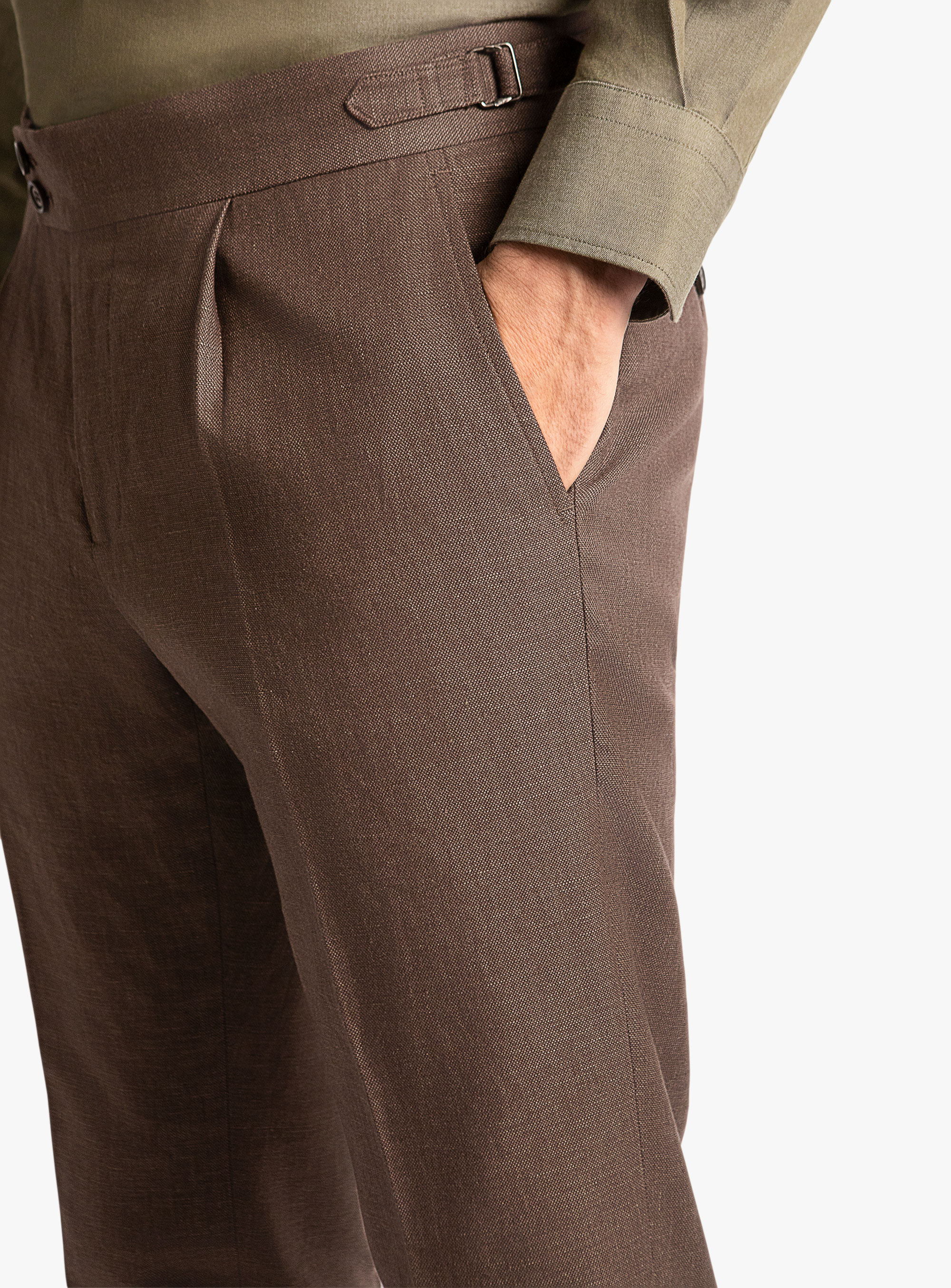 Santorini Espresso Linen Trousers