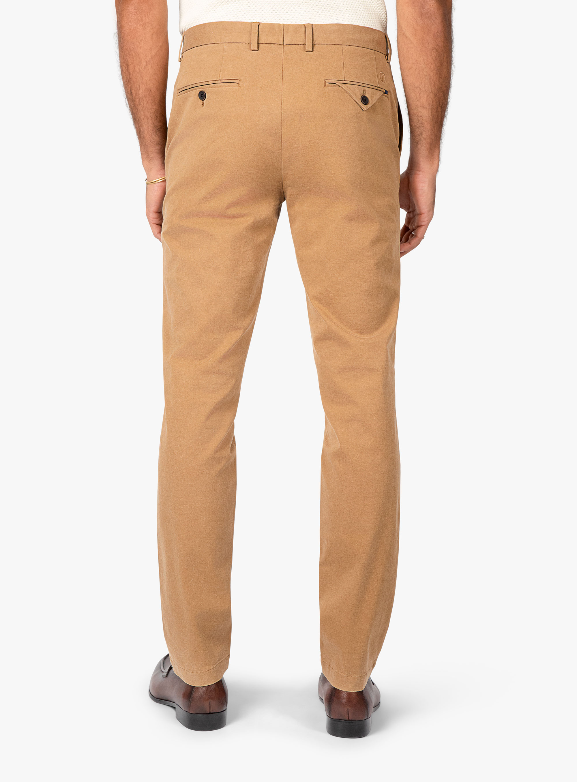 Carmine Pleated Tan Chino