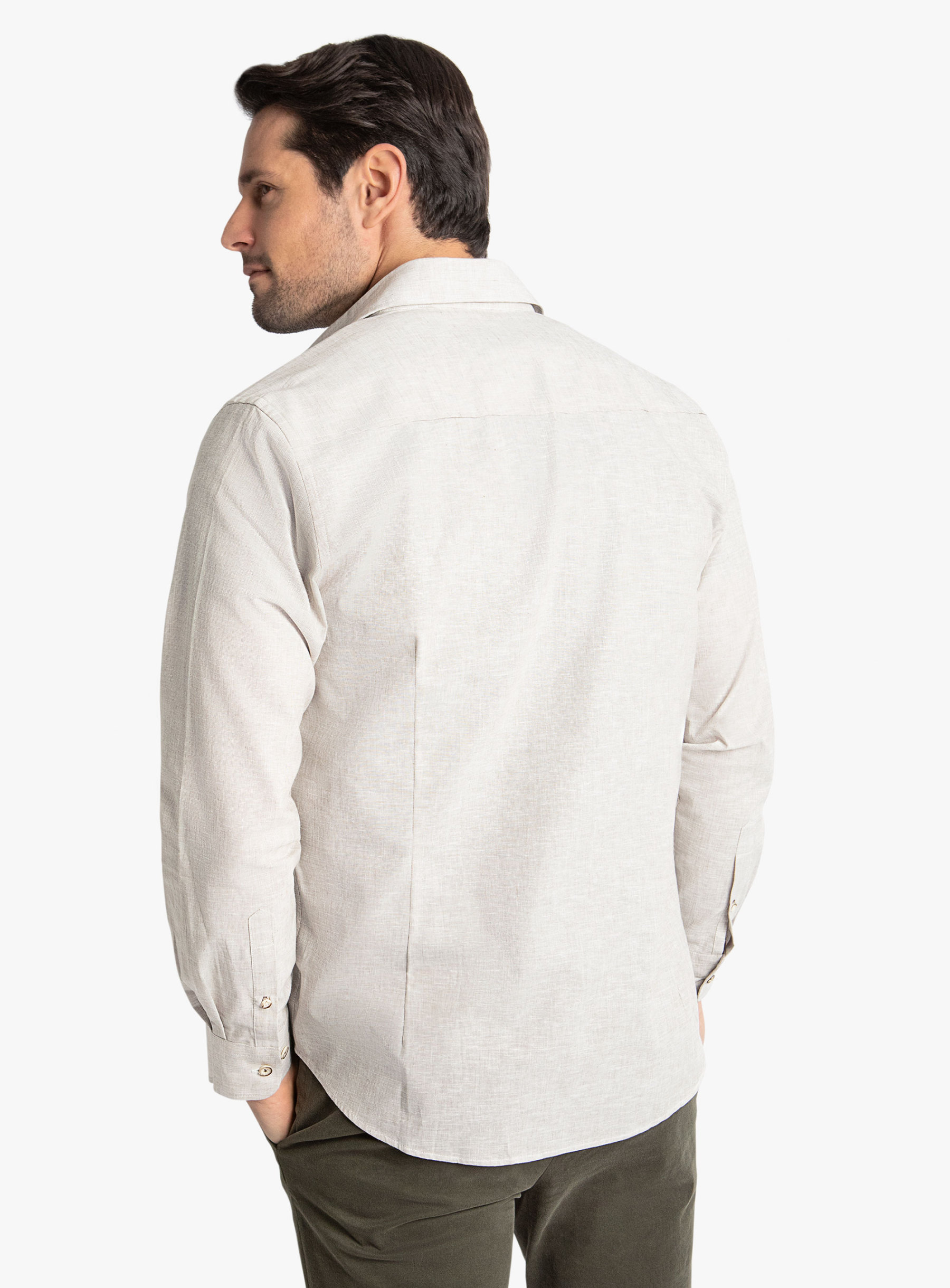 Levanzo Taupe Basketweave Western Style Shirt
