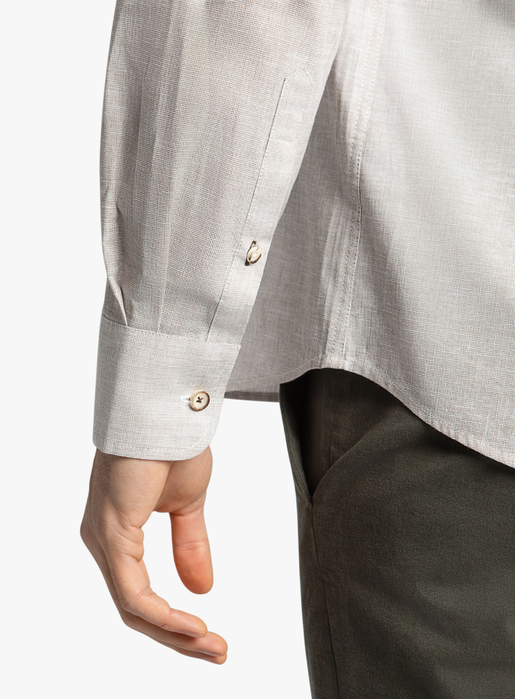 Levanzo Taupe Basketweave Western Style Shirt