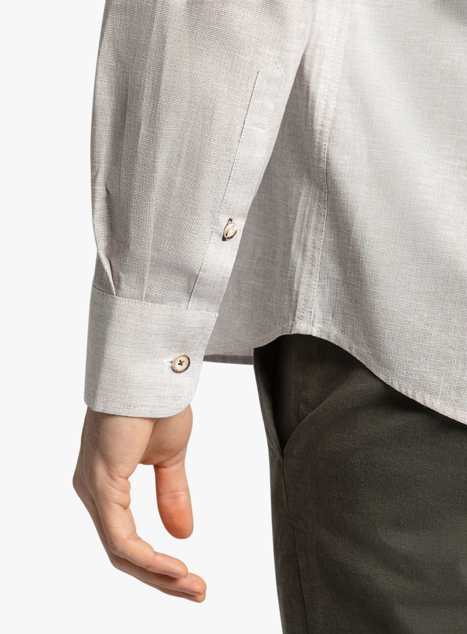 Levanzo Taupe Basketweave Western Style Shirt