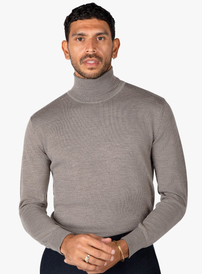 Agra Taupe Turtleneck Knit