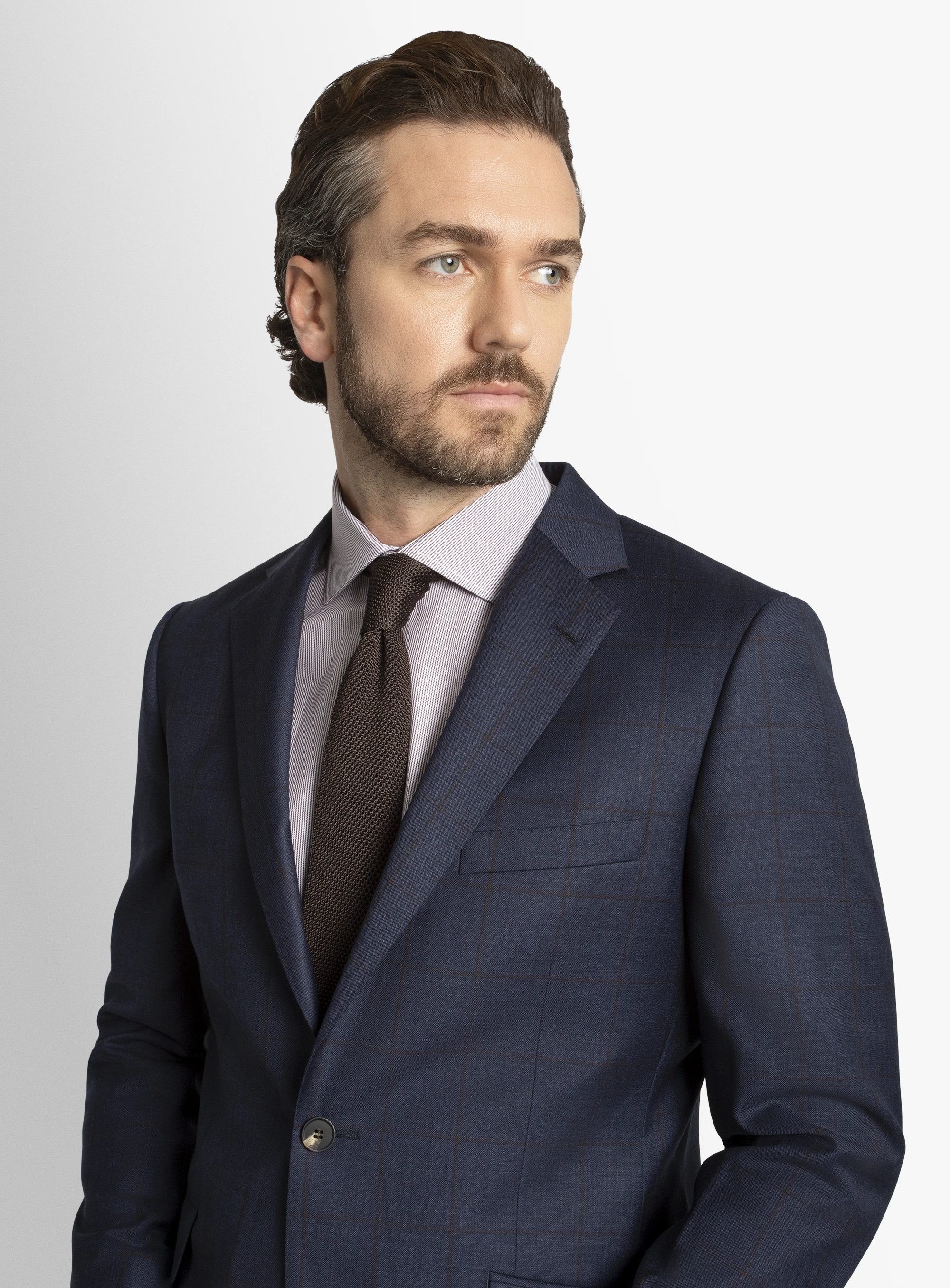 Matteo Indigo Crimson Overcheck Suit