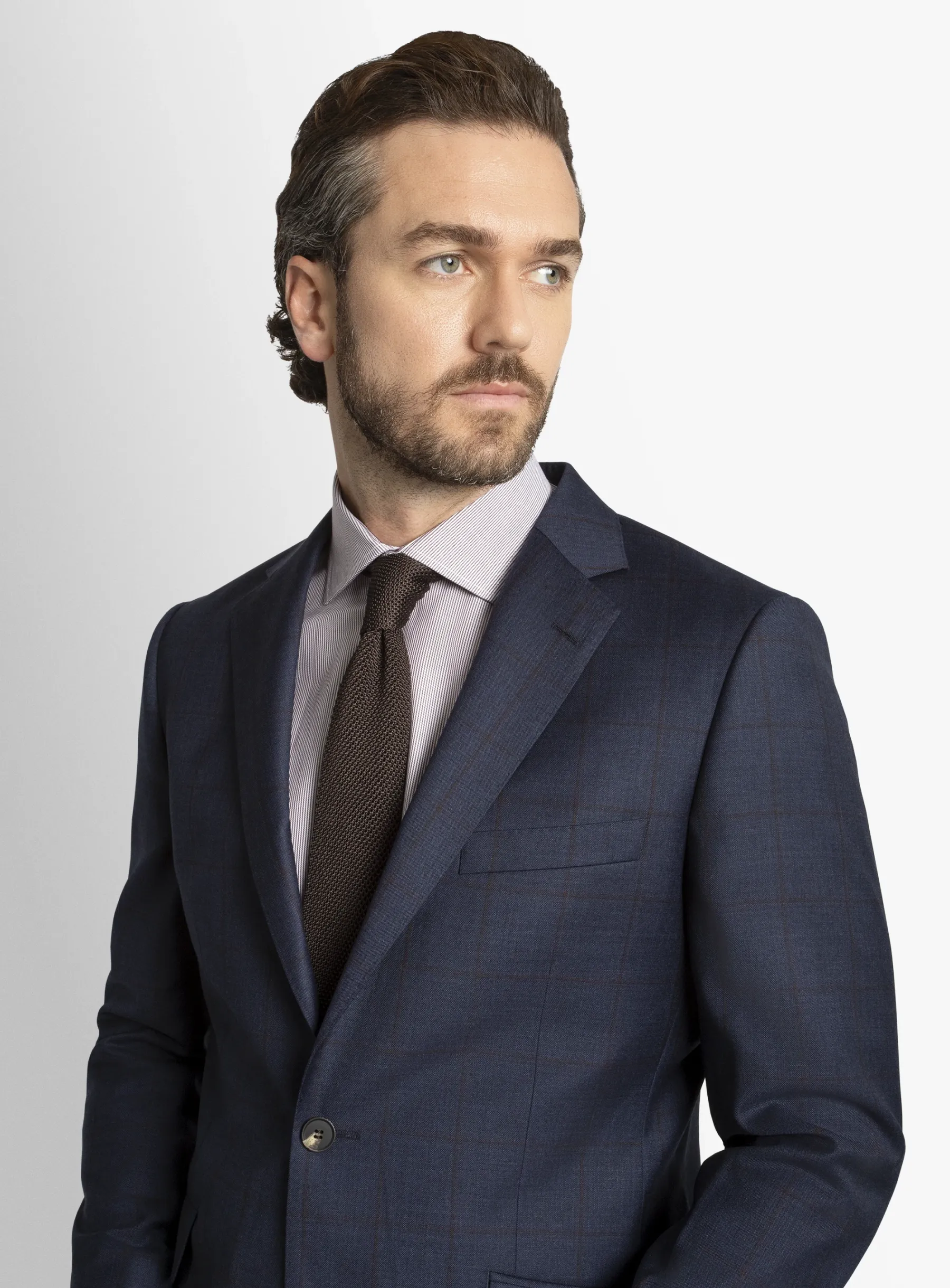 Matteo Indigo Crimson Overcheck Suit