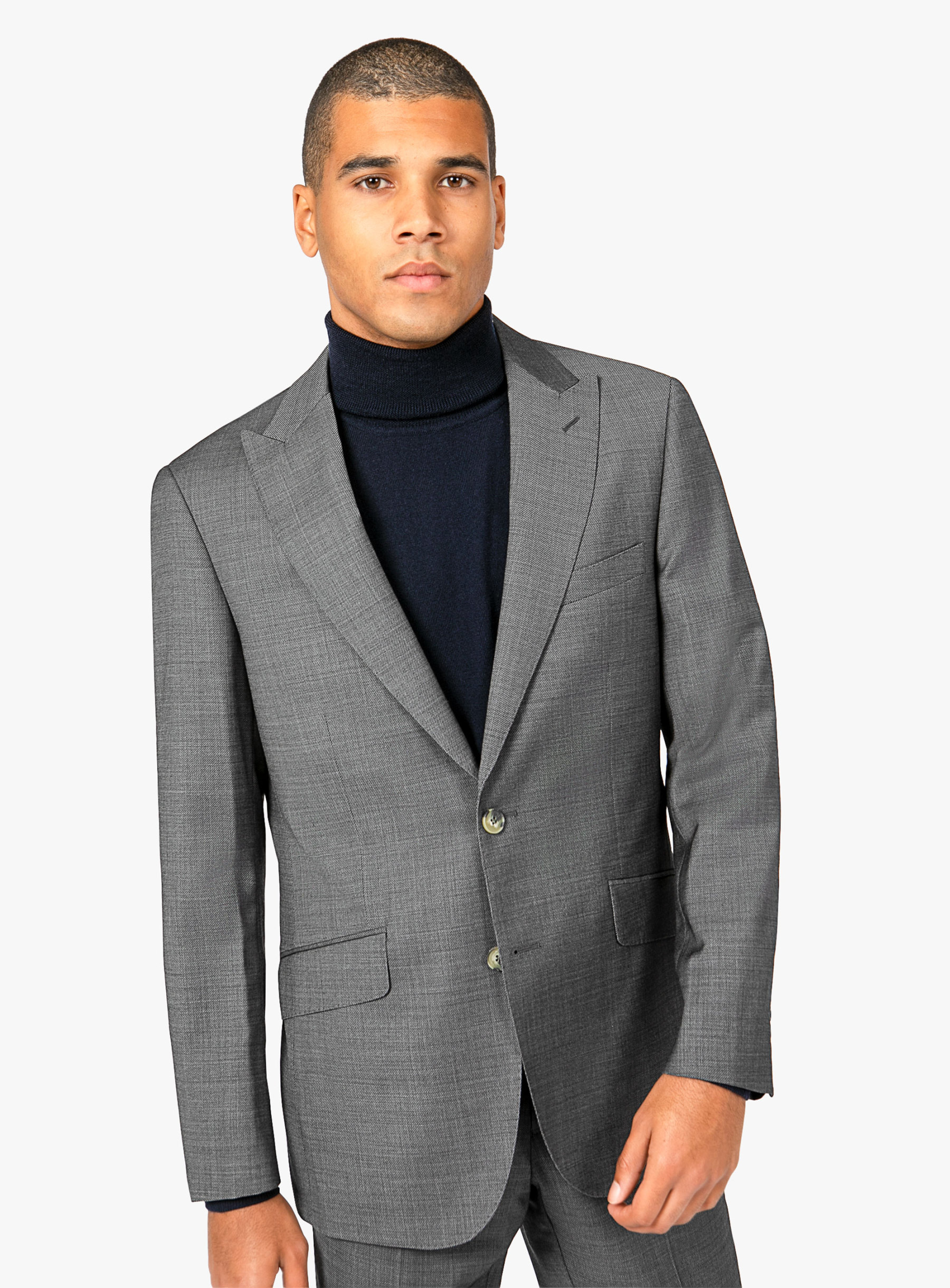 Men {collection_title} Carlo Charcoal Stepped Weave Suit Peter Jackson