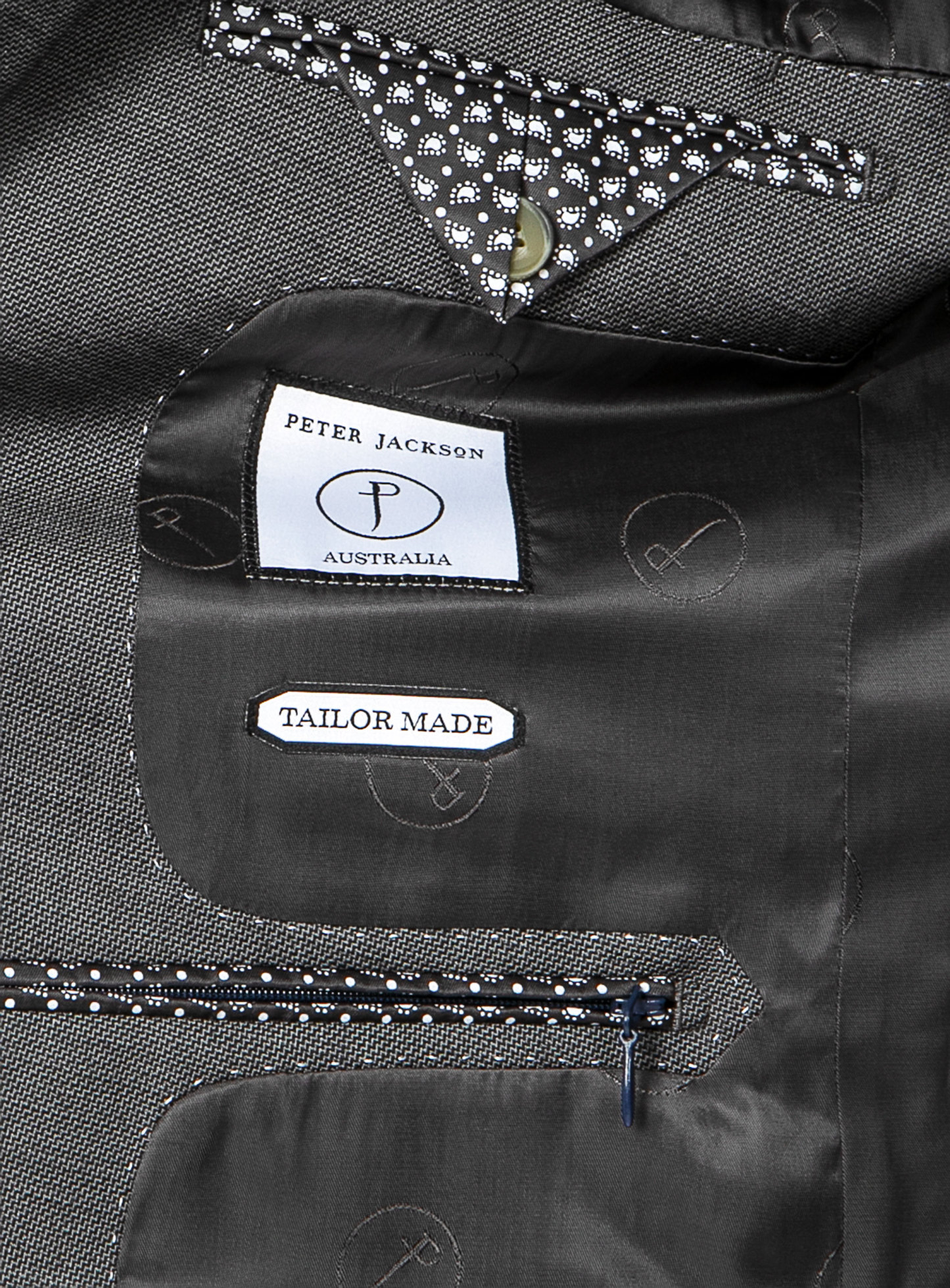 Men {collection_title} Carlo Charcoal Stepped Weave Suit Peter Jackson
