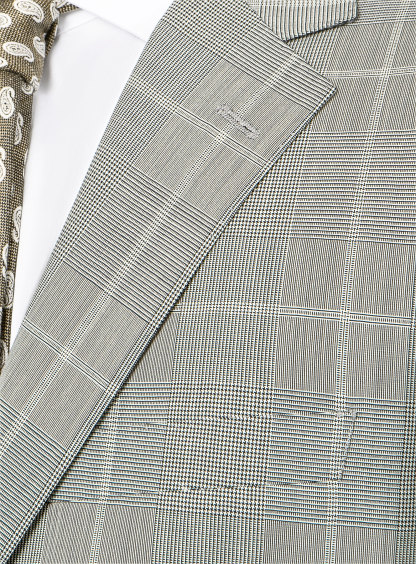 Men {collection_title} Agnelli Taupe Plaid Suit Peter Jackson