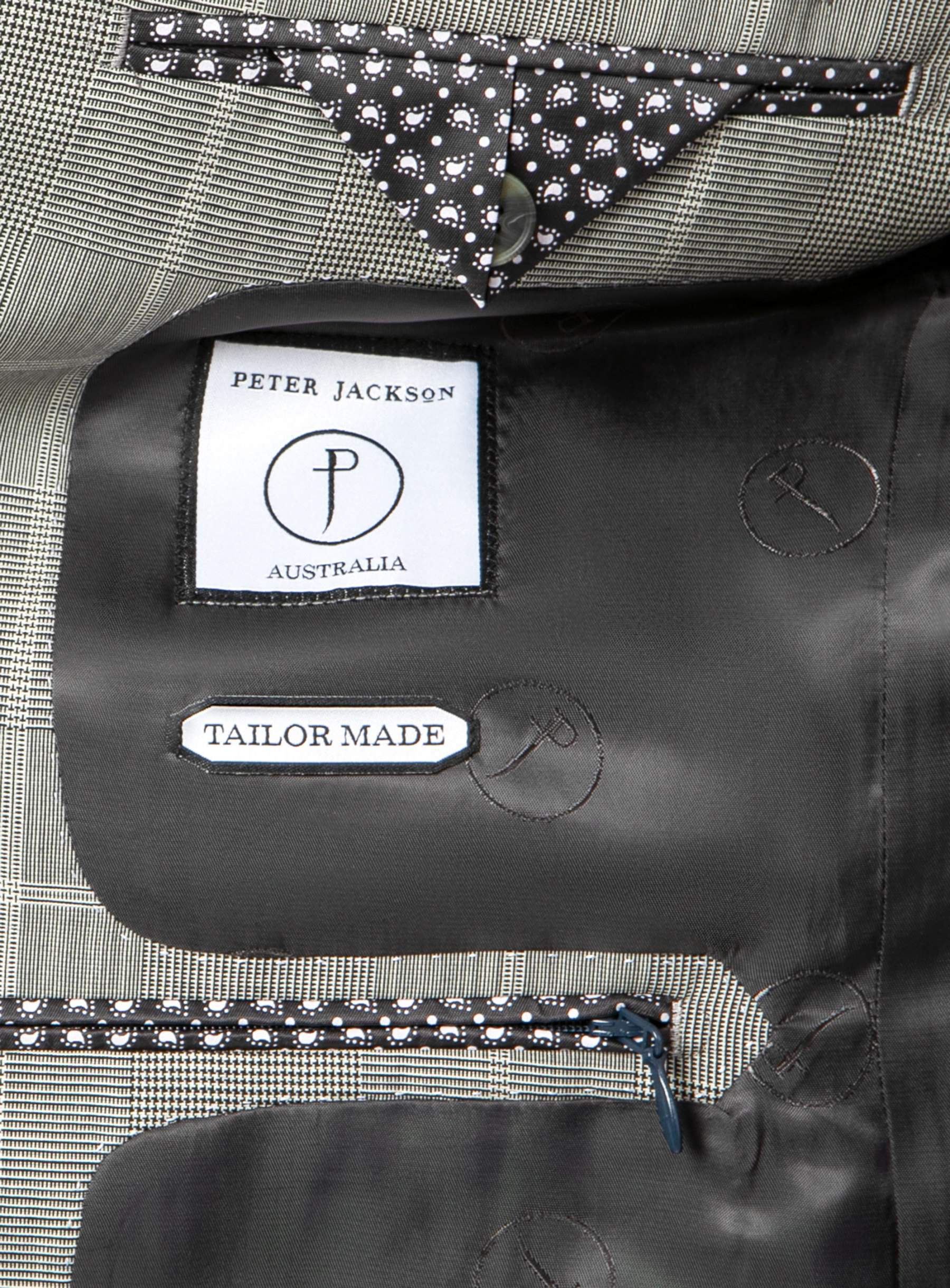 Men {collection_title} Agnelli Taupe Plaid Suit Peter Jackson